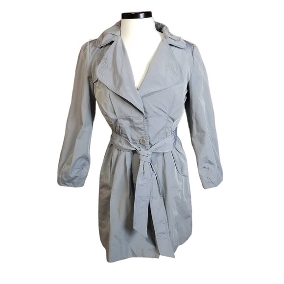 Banana Republic Jackets & Blazers - Banana Republic Gray Trench Coat with Belt Women's Petite Small